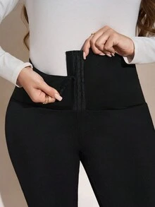Comfylo Plus Size Solid Color High Waist Casual Leggings