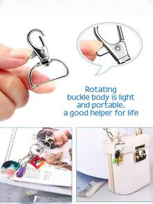 20 piezas Ganchos giratorios con anilla en D para llaveros, cordones y fabricación de bolsos, accesorios de ferretería DIY de aleación de zinc de 360° de rotación duradera - Multicolor - Ver 8