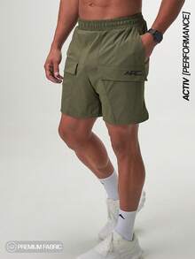 Short de performance ARC Activewear, short de course, de basket-ball, à séchage rapide, de fitness, de gym, d'entraînement - Vert sapin - Voir 1
