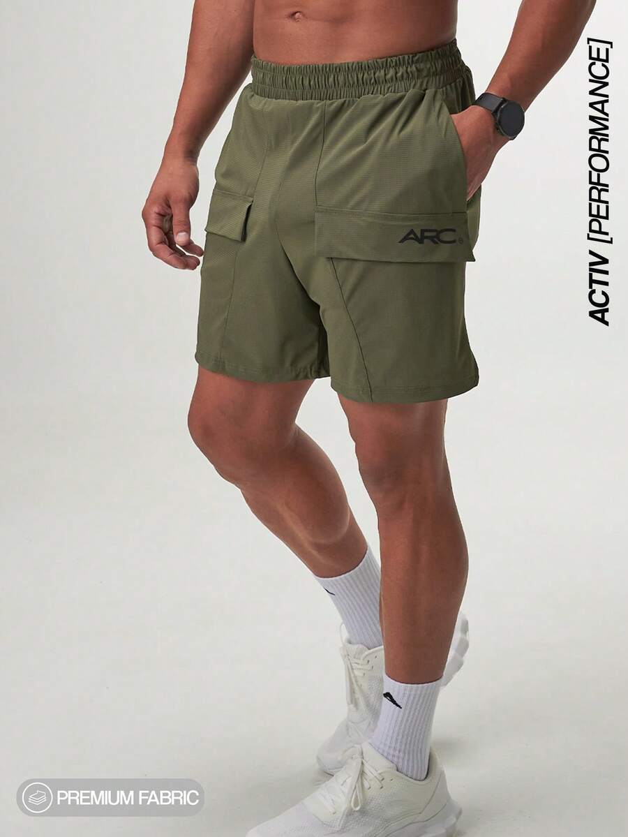 Short de performance ARC Activewear, short de course, de basket-ball, à séchage rapide, de fitness, de gym, d'entraînement - Vert sapin - Voir 1