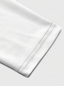 ROMWE MEN Prep 男士休闲 V 领 97 图案印花网眼 T 恤，适合秋季 - 彩色 - 查看 3