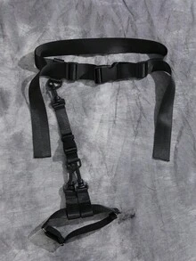 ROMWE 2pcs Studded Decor Detachable Release Buckle Harness Belt Sexy - Black - View 4