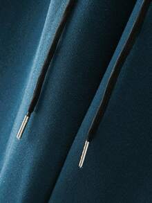 Manfinity Homme 男士秋季字母织带抽绳连帽卫衣和运动裤休闲两件套设计师运动套装男士两件套蓝色男士两件套蓝色男士连帽衫和运动裤套装男士两件套运动服 - 彩色 - 查看 4