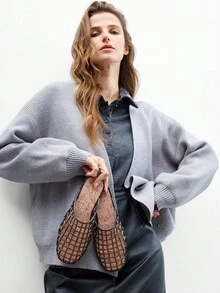 CUCCOO BIZCHIC 女士圆头水晶平底凉鞋，时尚海滩度假平底鞋 - 黑色 - 查看 5