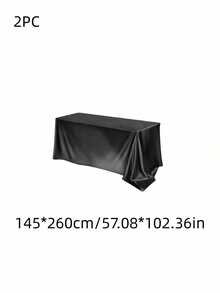 SHEIN 1 件/2 件缎面桌布，白色/奶油色/香槟色/粉色矩形桌布，光滑涤纶面料，适用于婚礼装饰、生日派对装饰、周年纪念、新娘送礼会装饰、婚礼、宴会派对活动、毕业派对装饰