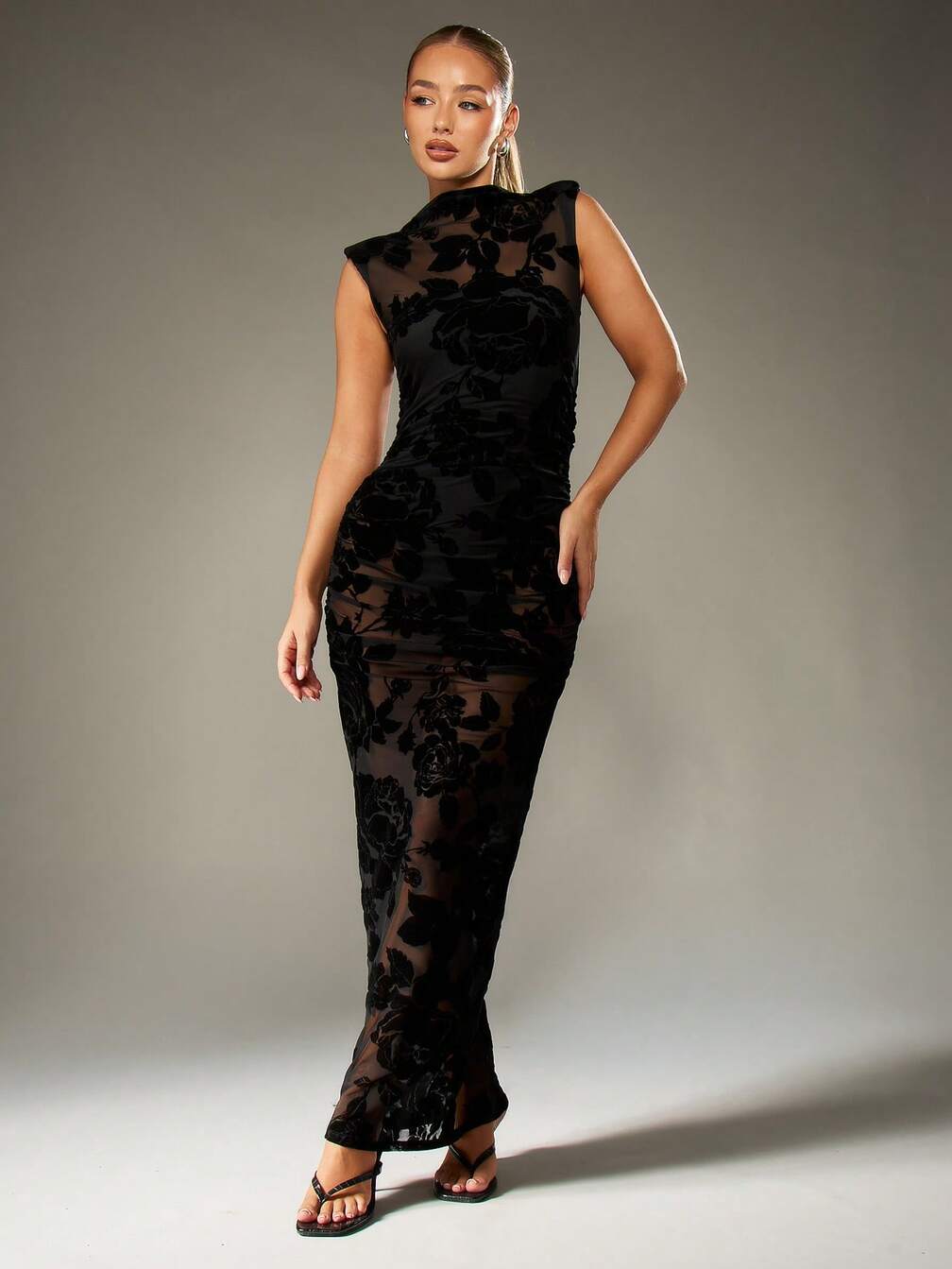 burnout bodycon dress MISSGUIDED Elegant Floral Velvet Ruched Maxi Evening Party Wedding Guest Special Occasion Floor Length Gown High Neck Sleeveless color:Camel Do Not Bleach WOMENS MAXI DRESS A Visual History of