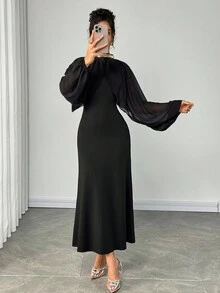 Gloray Elegant Sheer Chiffon Blouse - Black - View 1