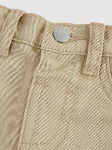 SHEIN Baby Boys' Street Cool Washed Camo Cargo Pocket Loose Fit Denim Jeans,Casual And Versatile For Baby Boys Fall/Winter Clothes - Khaki - View 3