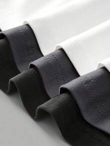 SHEIN EZwear 3 件套女士休闲深 V 领修身长袖 T 恤套装，适合秋冬季，95% 纯棉 - 彩色 - 查看 10