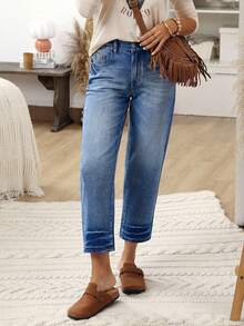 EMERY ROSE Jeans décontractés à jambe effilée lavés pour femmes