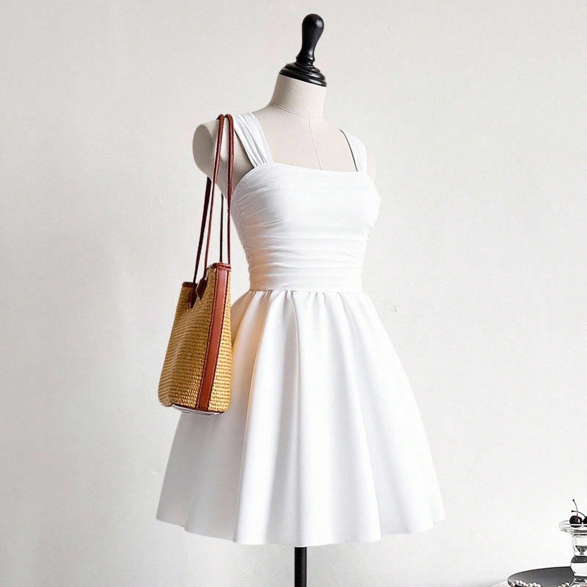 Vestido holgado y cómodo con pliegues en línea A, elegante para adolescentes