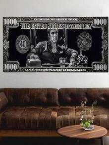 1幅经典电影角色金钱主题帆布墙画，艺术帆布印刷海报，适用于浴室、卧室、办公室、客厅墙面装饰，家居装饰，创意礼品，无框 - 彩色 - 查看 7