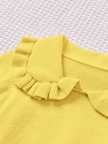 SHEIN Baby Peter Pan Collar Long Sleeve & Pants Casual Loose Pullover Sweater Set Autumn Winter Clothes FoGirlen