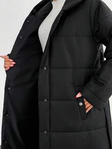 EURMUSE Women,Winter, Winter Coat, Long Lenght, Black - Black - View 5
