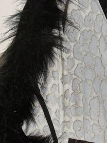 SHEIN ICON 大码女式豹纹 Y2k 毛绒装饰系带短款夹克秋冬女装 - 彩色 - 查看 11