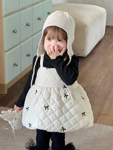 DAZY 婴幼儿女童蝴蝶结刺绣韩版无袖连衣裙