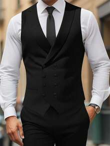 Manfinity Mode Men Double Breasted Waistcoat Without Shirt