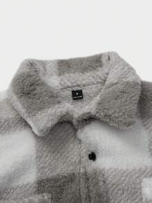 Manfinity Homme 宽松版型男士水牛格子印花翻盖口袋法兰绒衬衫男士沙克特格子夹克男士秋冬 - 彩色 - 查看 3