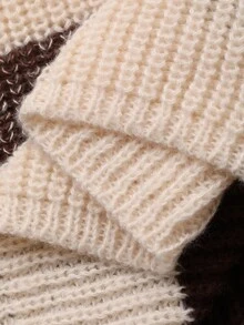 DAZY Women's Casual Loose Colorblock Striped Sweater Dress, Autumn