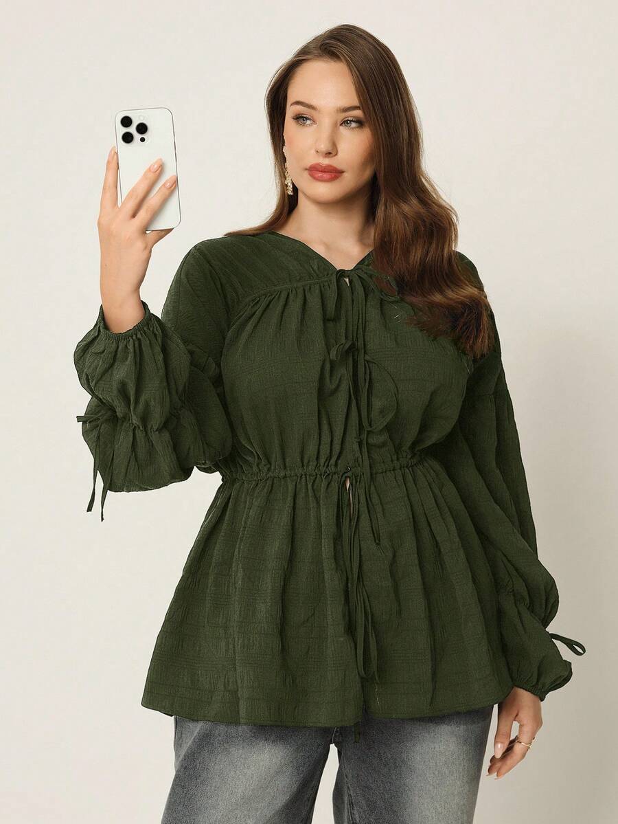 Auralis 大码女式可爱衬衫，黑色长袖衬衫，娃娃上衣，夏季开衫，女士秋装，夏季宽松上衣可爱上衣外出上衣女士可爱夏季上衣