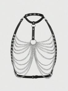 ROMWE Grunge Punk Release Buckle Harness Belt Sexy - Ten-layer chain strap - View 3