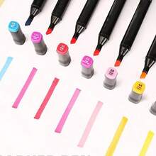 1 Set Tip Markers, Watercolor Pens, Highlighters, Painting Brushes Children Drawing Art Supplies Kit, Smooth Writing, Suitable For Drawing, Marking On Paper, Fabric, Clothing, Wood, Metal, Plastic, Leather, Back To School Student Stationery And Gifts,Back To School,School Supplies - Multicolor - View 3