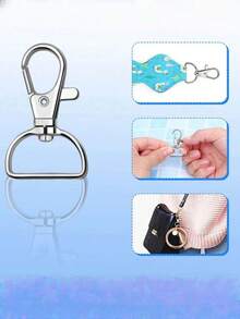 20 piezas Ganchos giratorios con anilla en D para llaveros, cordones y fabricación de bolsos, accesorios de ferretería DIY de aleación de zinc de 360° de rotación duradera - Multicolor - Ver 5