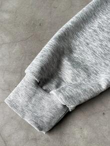 Manfinity EMRG Young, Street Style Printed Gray Men's Hoodie Set, Fall Clothes - Grey - View 6