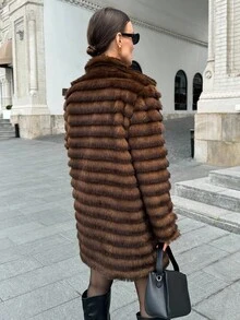 Lavishia 拼色罗纹立领开衫，时尚街头风，适合秋冬 - 彩色 - 查看 2