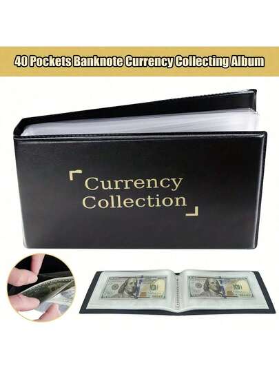 Un álbum de colección de monedas, un libro de depósito en efectivo, una carpeta de depósito, un libro de caja, un libro mayor de notas y un libro de ahorros, diseñados para que los coleccionistas gestionen el efectivo y los billetes.