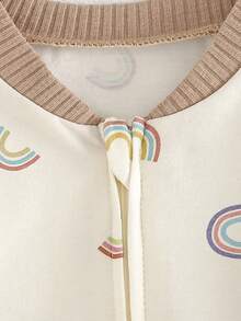 Loomiva 3件套新生儿女宝宝柔软针织圆领长袖连体衣和裤子套装 - 杏色 - 查看 5