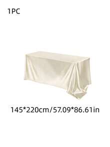 SHEIN 1 件/2 件缎面桌布，白色/奶油色/香槟色/粉色矩形桌布，光滑涤纶面料，适用于婚礼装饰、生日派对装饰、周年纪念、新娘送礼会装饰、婚礼、宴会派对活动、毕业派对装饰
