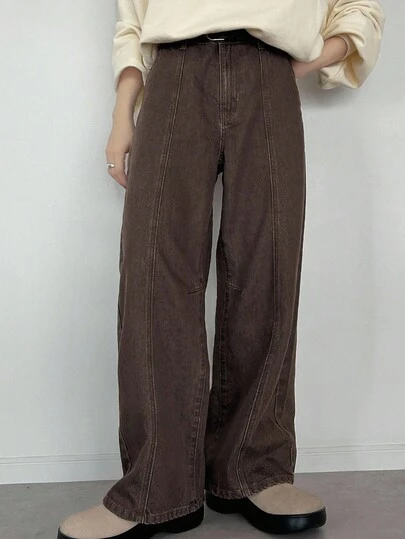 FRIFUL 女士休闲百搭水洗直筒牛仔裤