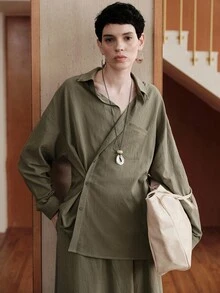 Bộ 2 váy sơ mi Uhlyne Minimalist chất liệu cotton thoải mái, thiết kế thanh lịch, dễ mặc, có túi, phù hợp mặc đi làm/đi chơi/đi nhà thờ cho nữ - màu xanh lá - Xem 6