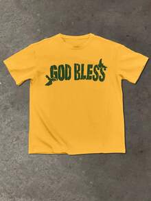 Manfinity EMRG Men's Letter & Figure Print Round Neck Casual Loose T-Shirt