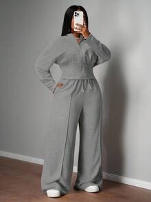 Slaydiva 秋冬新品上市，女士秋冬服装，万圣节，大码女士家居服套装 - 灰色 - 查看 2