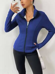 EMERY ROSE Casual Solid Color Thermal Lined Jacket, Autumn/Winter