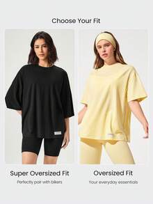 GLOWMODE 比马棉男女款短袖圆领超大T恤日常休闲春夏