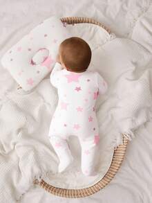 Cozy Pixies 2 pezzi Pigiama a piè di gatto neonato/bambino piccolo con stampa a stelle, manica lunga, collo tondo, in maglia morbida, con cuscino, casual e versatile, adatto per primavera, autunno, inverno, regalo per neonato, festa, uso quotidiano