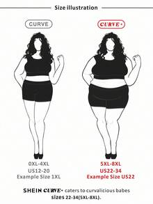 SHEIN CURVE+ 大码女式黑色连帽收腰 A 字型大衣，秋冬休闲风格 - 黑色 - 查看 3