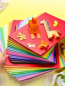 50 - Sheet Colored A4 Cardstock, Handicraft Colored Soft Cardboard, For DIY Paper - Cutting, Student Enlightenment Teaching Material, Paper - Based Learning Supplies, Colored Copy Paper, Origami And Paper - Cutting Handicraft Paper . - Color - View 5
