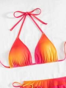 Bellisia Bộ đồ bơi 3 món màu gradient cho nữ đi biển/đi nghỉ - Nhiều màu - Xem 5