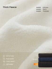 GLOWMODE 冬季寒冷保暖绗缝羊毛加厚极地翻盖口袋及臀羊毛混纺衬衫夹克秋冬户外日常休闲 - 白色 - 查看 6