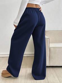 SHEIN Unity 女式休闲抽绳腰裤 - 藏蓝色 - 查看 2