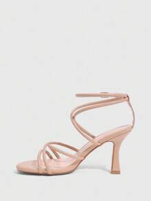 CUCCOO SZL Cuccoon 女士休闲时尚搭扣粗跟系带凉鞋 - 杏色 - 查看 10