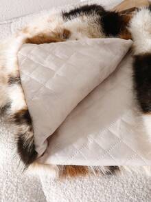 SHEIN Elladie kids Young Girl Colorblock Faux Fur Coat, Autumn/Winter