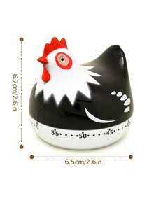 Cirelle 1 件卡通动物鸡厨房计时器 | 60 分钟机械厨房烹饪和汤计时器 | 创意学生礼物、学习计时器、小书桌装饰 - 彩色 - 查看 9