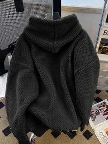 GlowEve 25pcs Autumn/Winter New Arrival High-End Niche Fuzzy Fleece Sweatshirt - Black - View 2