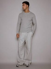 Musero Men Waffle Knit Long Sleeve Slim Fit Front Button Popper Top Essentials Capsule Wardrobe Autumn Winter - Grey - View 5