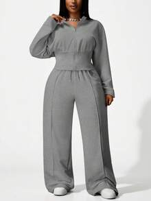 Slaydiva 秋冬新品上市，女士秋冬服装，万圣节，大码女士家居服套装 - 灰色 - 查看 6